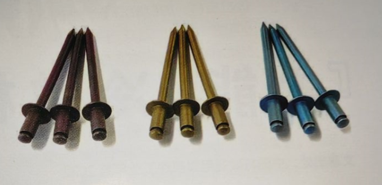 Nissen Rivet ra mắt đinh kéo titan màu đầu tiên của Nhật Bản